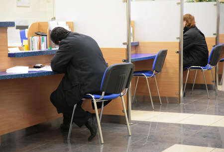 visitors in bank 2の写真素材