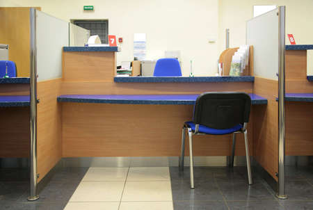 bank deskの写真素材