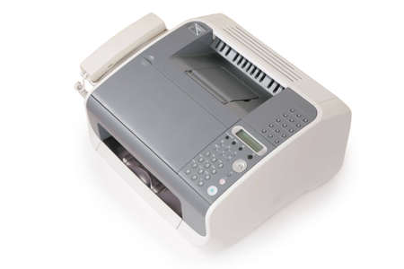 fax and phone isolated on white