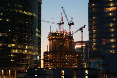 under construction buildingの写真素材