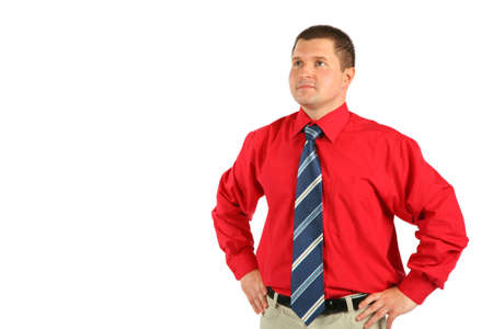 Businessman in red shirtの写真素材