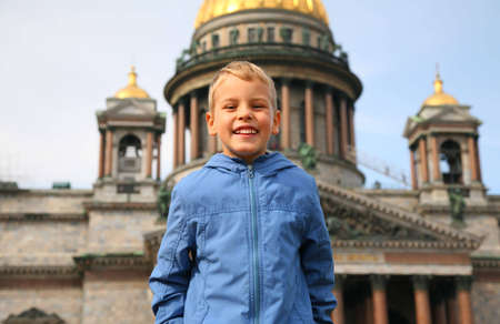 smiling Boy in Sankt-Petersburgの写真素材