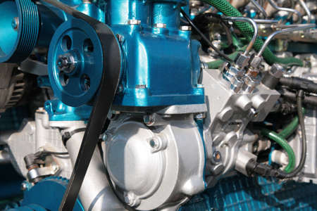 detailed view of gears from a machineの写真素材