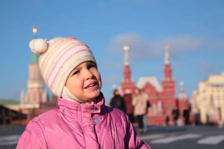Child on Red Square Moscowの写真素材