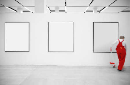 Cleaner in showroomの写真素材