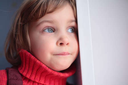 little thoughtful girlの写真素材