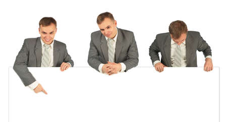 businessman with boardの写真素材