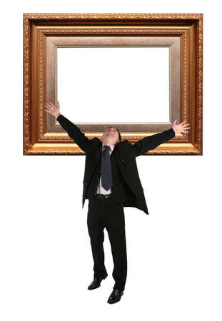 businessman and Picture frame baget collageの写真素材
