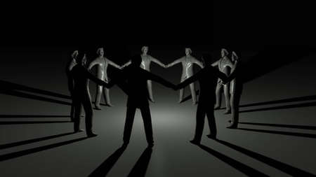 businessmen circle and light shadowsの写真素材