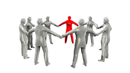 businessmen circle with red memberの写真素材