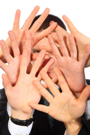 hands closing personの写真素材