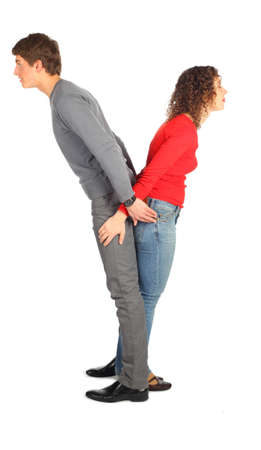 young man and woman represents  letter Yの写真素材