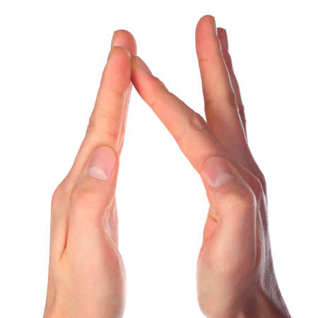 hands represents letter N from alphabet