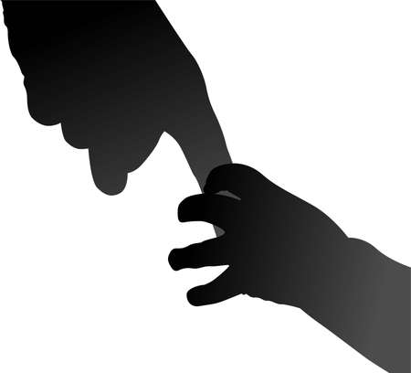 vector mother's  and baby's handsのイラスト素材