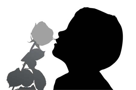 vector boy with rose