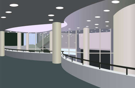 balcony in the foyer of the concert hall vectorのイラスト素材