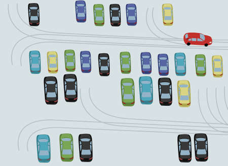 vector winter parkingのイラスト素材