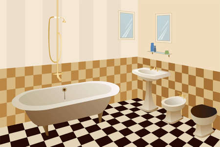 bathroom vectorのイラスト素材