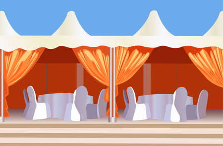 tent cafe vectorのイラスト素材