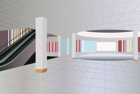 commercial center interior vectorのイラスト素材