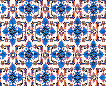 oriental blue white carpet vector