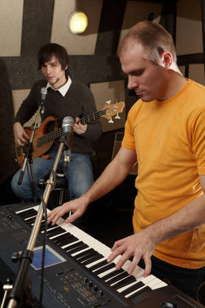 guitar player and keyboarder. practiceの写真素材