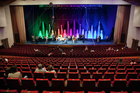 Moscow - February 22: Circus of dancing fountains AKVAMARIN  on February 22, 2010 in Moscow.のeditorial素材
