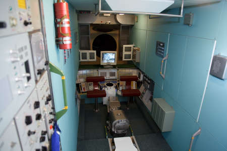 MOSCOW, RUSSIA - NOVEMBER 8: Museum of Soviet space exploration. Interior space station. November 8,...