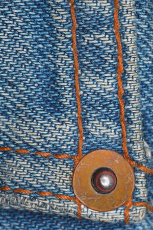 wear a piece of blue denim structure of the yellow lines and rivet