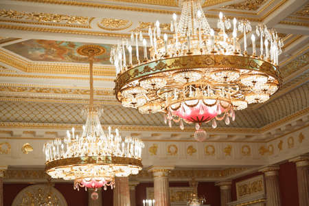Chandeliers of State historical and architectural museum reserve Tsaritsyno, Russia. It was build in 1776.のeditorial素材