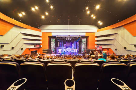 MOSCOW â€“ MARCH 27 : Concert hall with people during contest Hip Hop International - Cup Of...