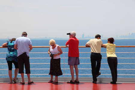 PERSIAN GULF - APRIL 14:Tourists on cruise ship, 14 April 2010 in Persian Gulf. Persian Golf - fast growing touristic area.のeditorial素材