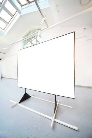 Picture in black scope stands in show-roomの写真素材