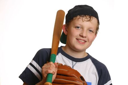Smiling baseball playerの写真素材