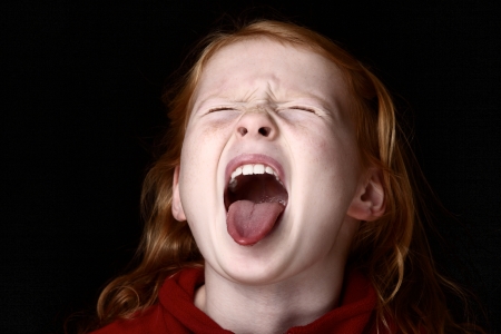 Screaming young girlの写真素材