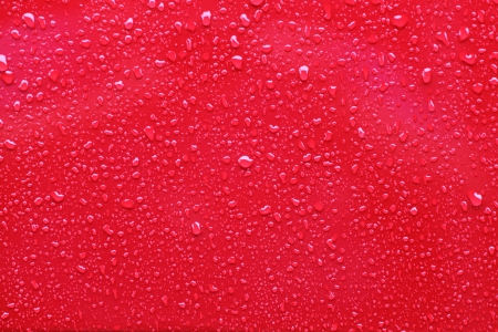 Raindrops on a red backgroundの写真素材