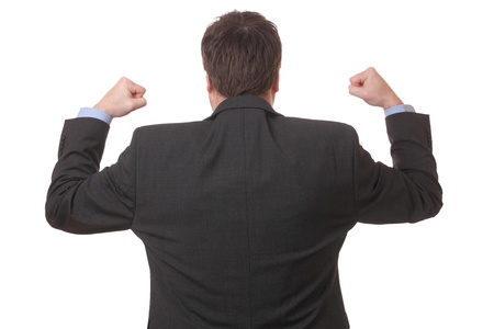 Portrait of a successful businessman on white backgroundの写真素材