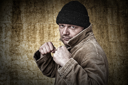Angry man ready to throw a punchの写真素材