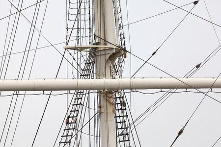 Detail of a mast of a shipの写真素材