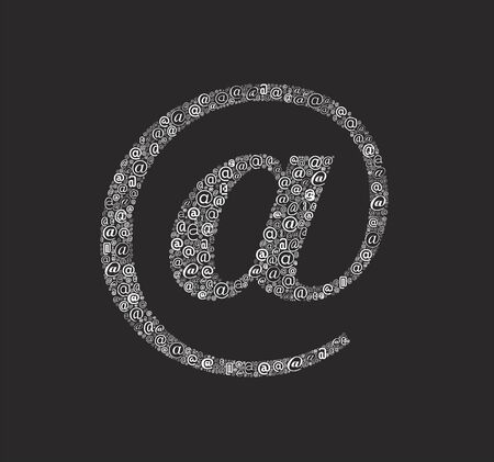 The badge of e-mail consisting of hundreds of different badges of e-mailのイラスト素材