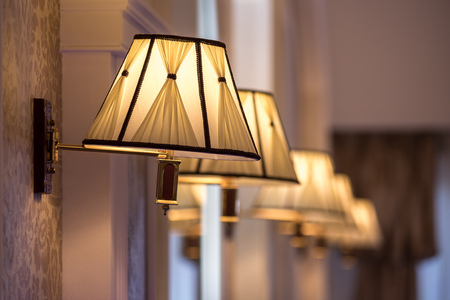 vintage chandelier in retro restorant with nice blurrの写真素材