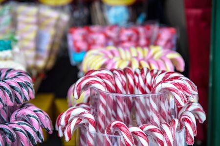 Traditional sweets in the Christmas market. Celebrating Christmas in Europe.の写真素材