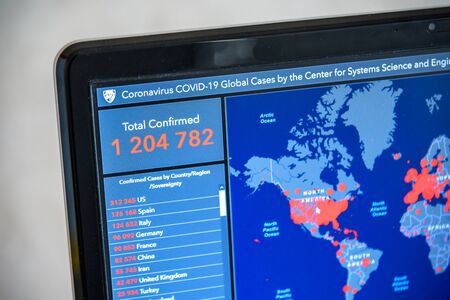 World map of Coronavirus Covid-19 , Close-up countries with Covid-19 confirmed cases report...