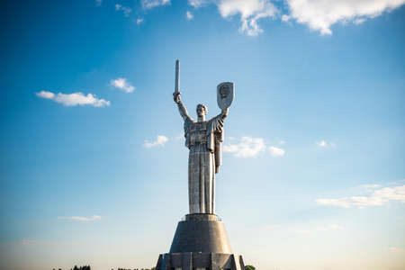 Kiev, Ukraine August 23, 2020: Mother Motherland statue devoted the Great Patriotic War. Kiev,...