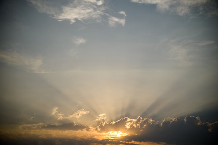 Sky background, the sunset over.の写真素材