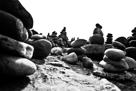 pile of stones beachの写真素材