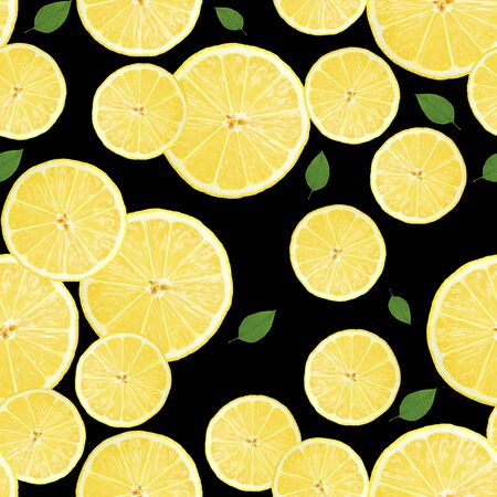 lemon sliÑes texture pattern isolatedの写真素材