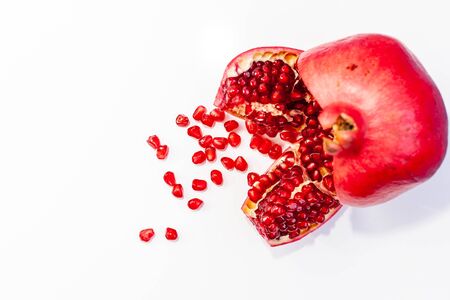 Garnet grains on white background isolatedの写真素材