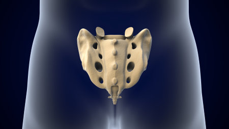 Human skeleton anatomy (back view). 3D Rendering medical illustrationの写真素材