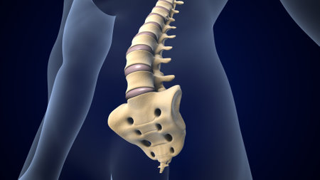Human Skeleton with Spine Anatomy For Medical Concept 3D Illustrationの写真素材